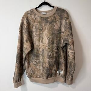 Comfrt Unisex Camo Crew Fleece Sweatshirt Long Sleeve Medium High Sierra Medium